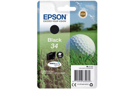 Epson E34 Druckerpatronen bk - Epson T3461, No. 34 bk, C13T34614010 für z.B. Epson WorkForce Pro WF -3700, Epson WorkForce Pro WF -3720 DW