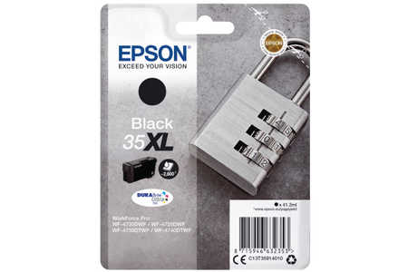 Epson E35 Druckerpatronen XL bk - Epson T3591, No. 35XL bk, C13T35914010 für z.B. Epson WorkForce Pro WF -4720 DWF, Epson WorkForce Pro WF -4720