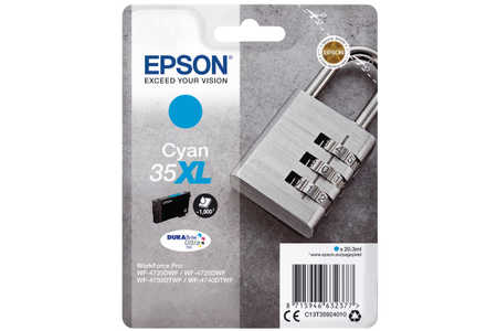 Epson E35 Druckerpatronen XL cy - Epson T3592, No. 35XL c, C13T35924010 für z.B. Epson WorkForce Pro WF -4720 DWF, Epson WorkForce Pro WF -4720
