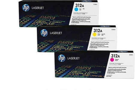 HP H312A Toner (C, M, yellow) - HP No. 312A, CF440AM für z.B. HP Color LaserJet Pro MFP M 476 dn, HP Color LaserJet Pro MFP M 476 dw