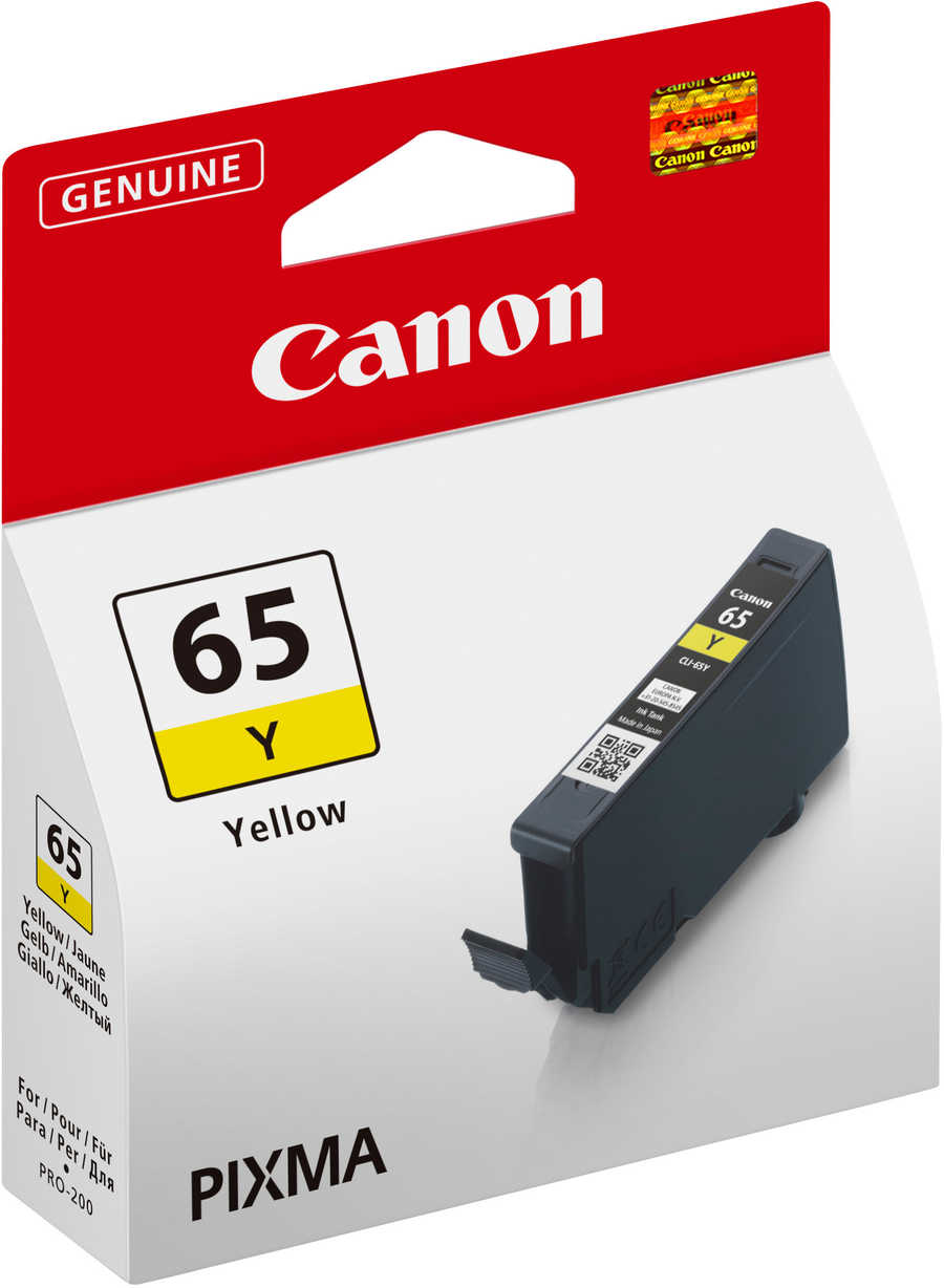 Canon C65Y Druckerpatronen yellow - Canon CLI-65Y, 4218C001 für z.B. Canon Pixma PRO -200, Canon Pixma PRO -200 S
