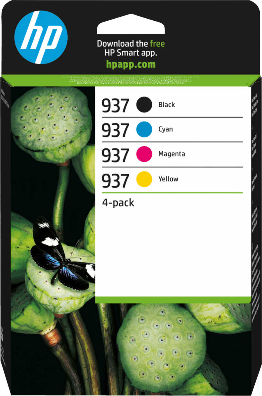 HP H937ValPack Druckerpatronen (bk, c, m, y) - HP No. 937 ValPack, 6C400NE für z.B. HP OfficeJet Pro 9100, HP OfficeJet Pro 9110 b