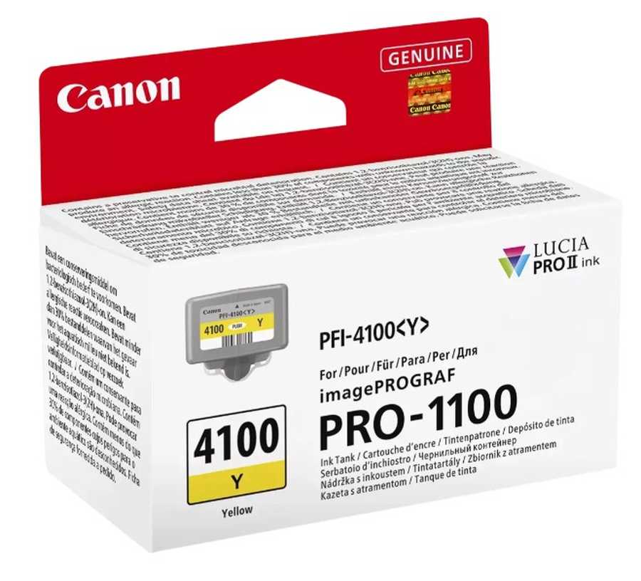 Canon C4100Y Druckerpatronen Y - Canon PFI-4100Y für z.B. Canon imagePROGRAF Pro -1100, Canon imagePROGRAF Pro -1100 GB