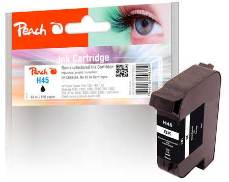 Peach HP 45 Druckkopf bk ersetzt Kodak, HP, Pitney Bowes, Apple No. 45, 51645AE für z.B. HP DeskJet 930 C, HP DeskJet 970 CXI, HP Addmaster IJ 1000