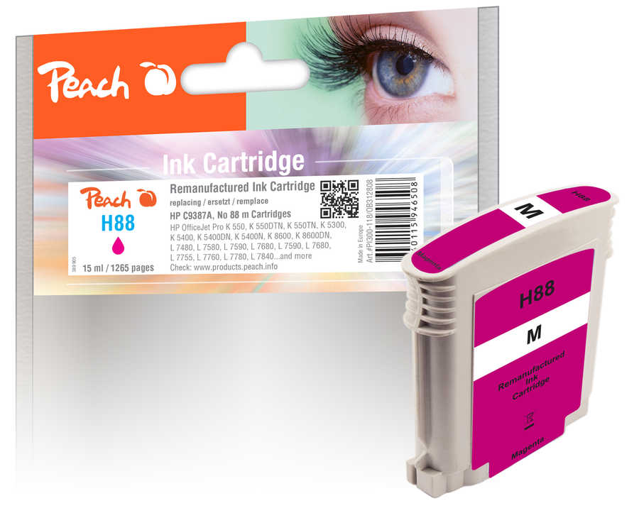 Peach H88m Druckerpatrone ma ersetzt HP No. 88 m, C9387AE für z.B. HP OfficeJet Pro K 5300, HP OfficeJet Pro K 5400, HP OfficeJet Pro K 5400 DN