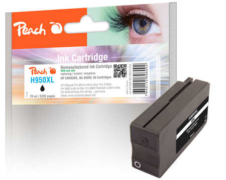 Peach H950XLbk Druckerpatrone XL bk ersetzt HP No. 950XL bk, CN045A für z.B. HP OfficeJet Pro 251 dw, HP OfficeJet Pro 276 dw