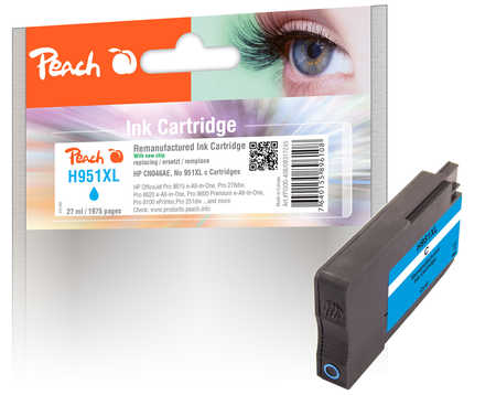 Peach H951XLc Druckerpatrone XL cy ersetzt HP No. 951XL c, CN046A für z.B. HP OfficeJet Pro 251 dw, HP OfficeJet Pro 276 dw