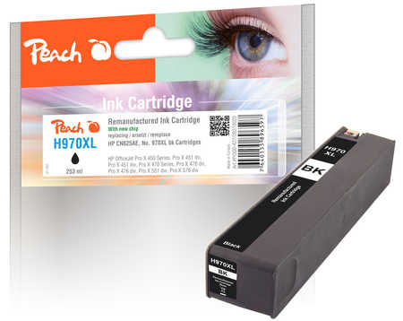 Peach H970XLbk Druckerpatrone XL bk ersetzt HP No. 970XL bk, CN625A für z.B. HP OfficeJet Pro X 450, HP OfficeJet Pro X 451 dn