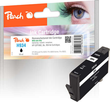 Peach H934bk Druckerpatrone bk ersetzt HP No. 934 bk, C2P19A für z.B. HP OfficeJet Pro 6230, HP OfficeJet Pro 6830, HP OfficeJet 6815