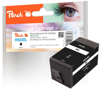 Peach H934XLbk Druckerpatrone XL bk ersetzt HP No. 934XL bk, C2P23A für z.B. HP OfficeJet Pro 6230, HP OfficeJet Pro 6830, HP OfficeJet 6815