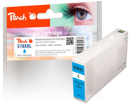 Peach E79XXLc Druckerpatrone XXL cy ersetzt Epson No. 79XXL c, C13T78924010 für z.B. Epson WorkForce Pro WF -5100, Epson WorkForce Pro WF -5110 DW