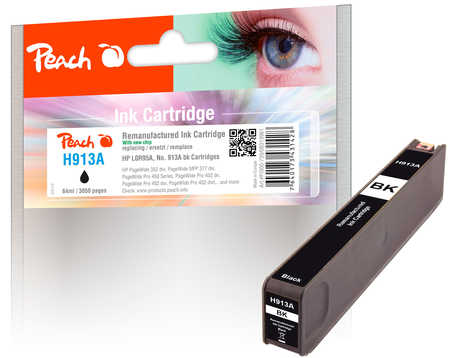 Peach H913ABK Druckerpatrone bk ersetzt HP No. 913A BK, L0R95AE für z.B. HP PageWide 352 dw, HP PageWide Pro 450, HP PageWide Pro 452 dn