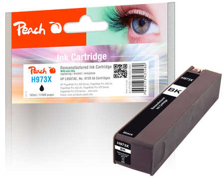 Peach H973XBK Druckerpatrone XL bk ersetzt HP No. 973X BK, L0S07AE für z.B. HP PageWide Pro 450, HP PageWide Pro 452 dn, HP PageWide Pro 452 dw