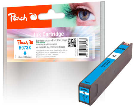 Peach H973XC Druckerpatrone XL cy ersetzt HP No. 973X C, F6T81AE für z.B. HP PageWide Pro 450, HP PageWide Pro 452 dn, HP PageWide Pro 452 dw