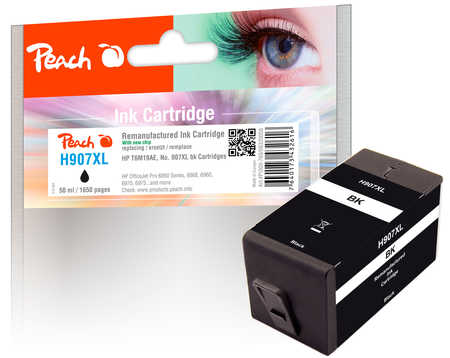Peach H907XLbk Druckerpatrone XL bk ersetzt HP No. 907XL bk, T6M19AE für z.B. HP OfficeJet Pro 6860, HP OfficeJet Pro 6868, HP OfficeJet Pro 6960