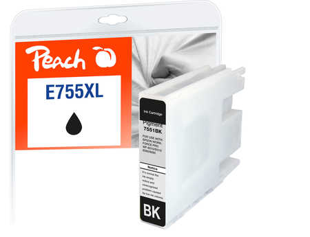 Peach E754/755/756 Druckerpatrone XL bk ersetzt Epson T7551BK, C13T755140 für z.B. Epson WorkForce Pro WF -6530 MFP, Epson WorkForce Pro WF -8090
