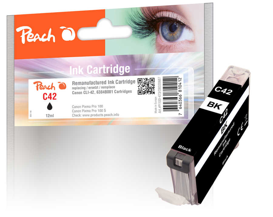 Peach C42B Druckerpatrone bk ersetzt Canon CLI-42B, 6384B001 für z.B. Canon Pixma Pro 100, Canon Pixma Pro 100 S