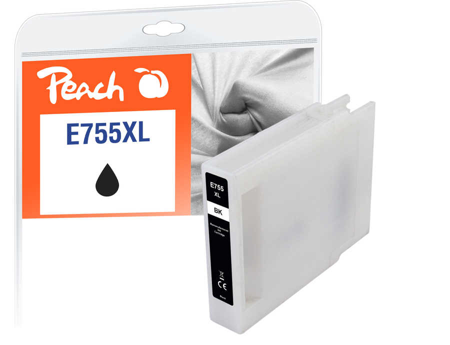 Peach E754/755/756 XL Druckerpatrone XL bk ersetzt Epson T7551BK, C13T755140 für z.B. Epson WorkForce Pro WF -6530 MFP, Epson WorkForce Pro WF -8090