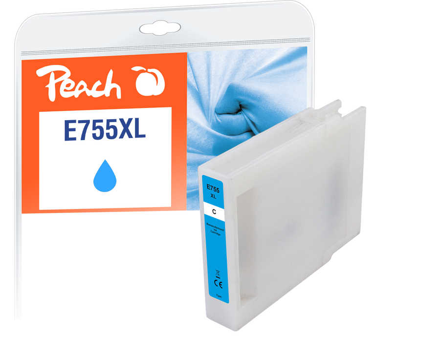 Peach E754/755/756 XL Druckerpatrone XL cy ersetzt Epson T7552C, C13T755240 für z.B. Epson WorkForce Pro WF -6530 MFP, Epson WorkForce Pro WF -8090