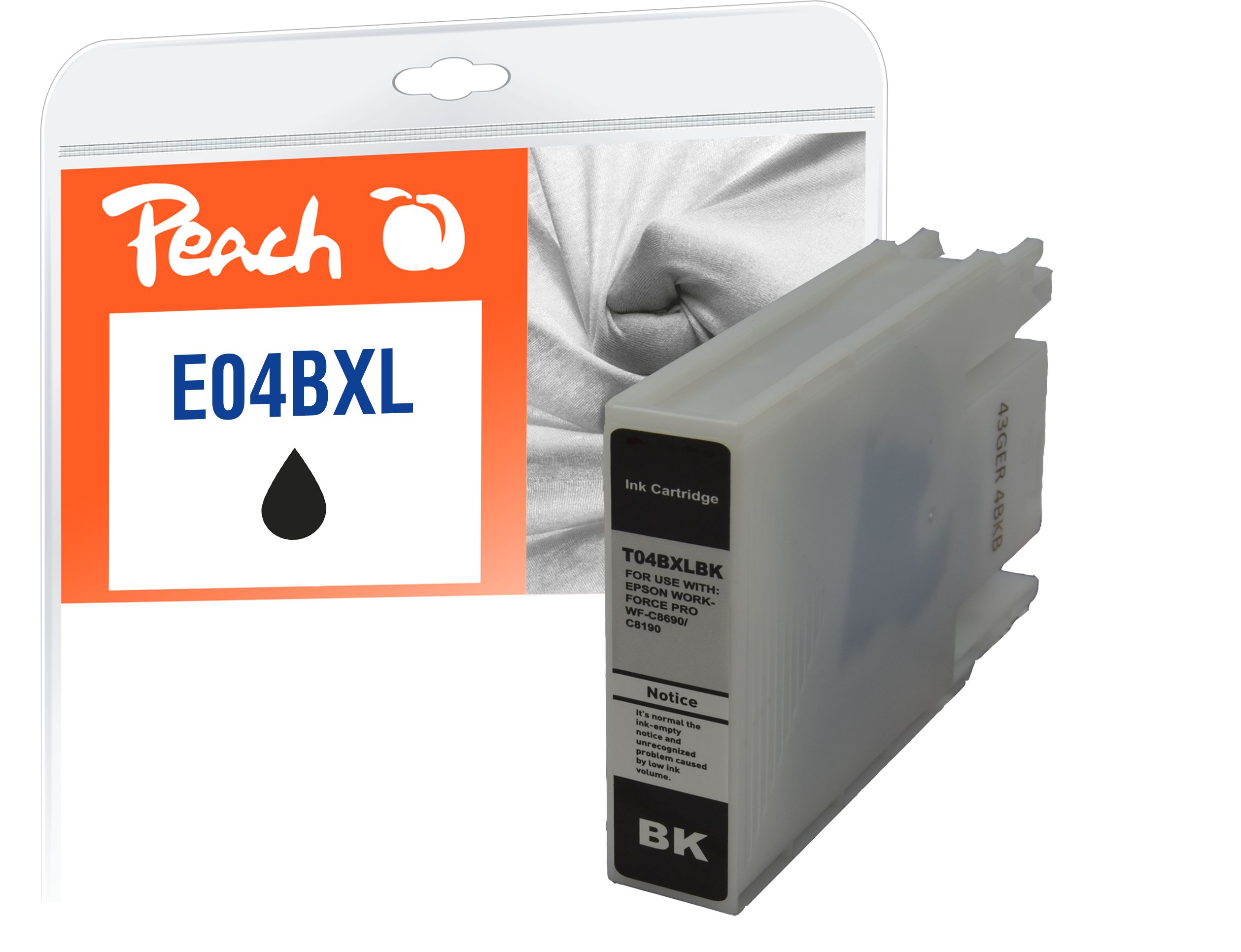 Peach E4B1bk Druckerpatrone XL bk ersetzt Epson T04B1 bk, C13T04B14010 für z.B. Epson WorkForce Pro WFC 8100, Epson WorkForce Pro WFC 8190 D3TWC