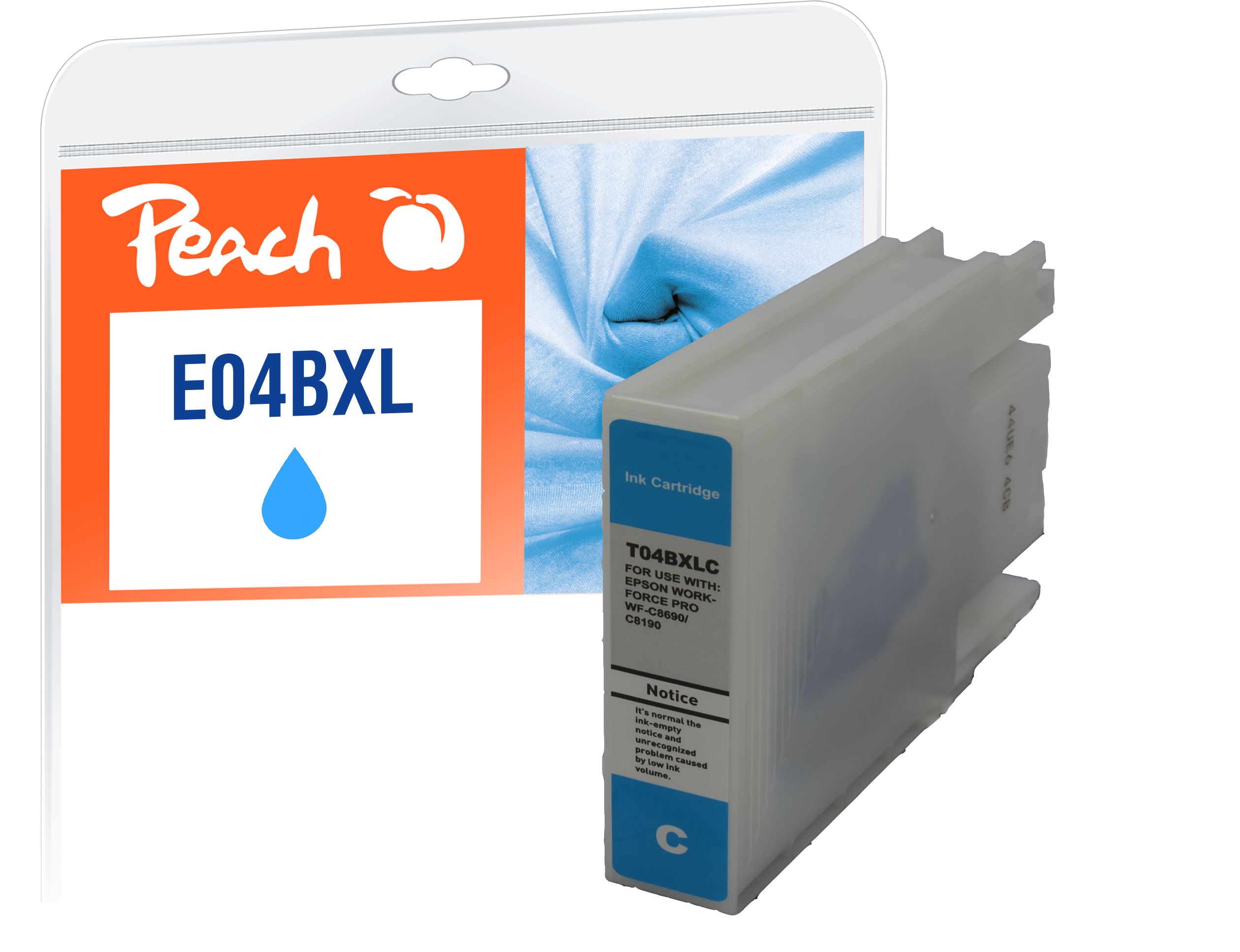 Peach E4B2c Druckerpatrone XL cy ersetzt Epson T04B2 c, C13T04B24010 für z.B. Epson WorkForce Pro WFC 8100, Epson WorkForce Pro WFC 8190 D3TWC