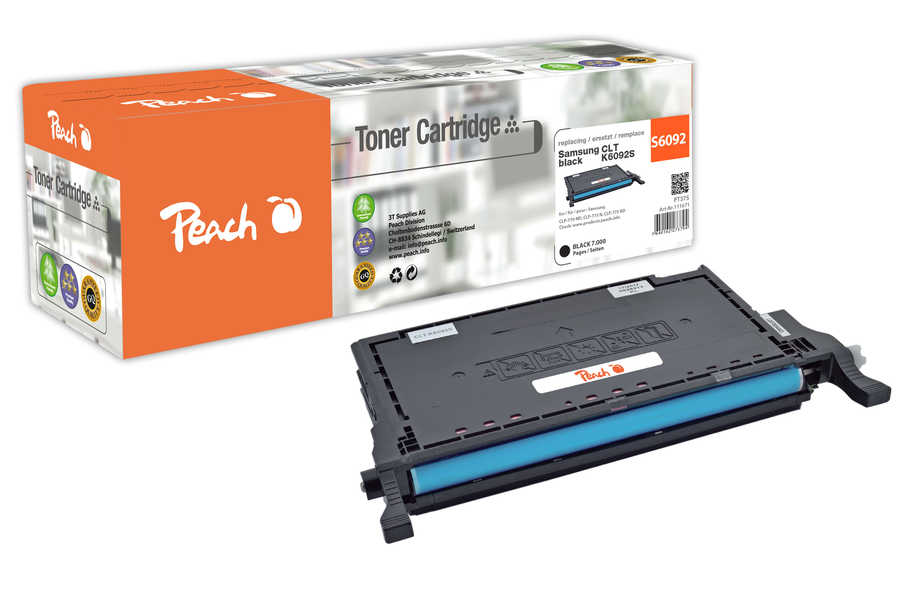 Peach S609 Toner bk ersetzt Samsung CLT-K6092S/ELS, SU216A für z.B. Samsung CLP -770 ND, Samsung CLP -775 ND, Samsung CLP -775 N