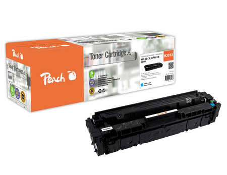 Peach H201XC Tonermodul XL cy ersetzt HP No. 201X C, CF401X für z.B. HP Color LaserJet Pro M 252 dw, HP Color LaserJet Pro M 252 n