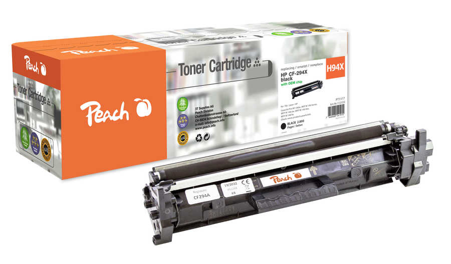 Peach H94A Tonermodul bk ersetzt HP No. 94A, CF294A für z.B. HP LaserJet Pro M 118 dw, HP LaserJet Pro MFP M 148 dw, HP LaserJet Pro MFP M 148 fdw