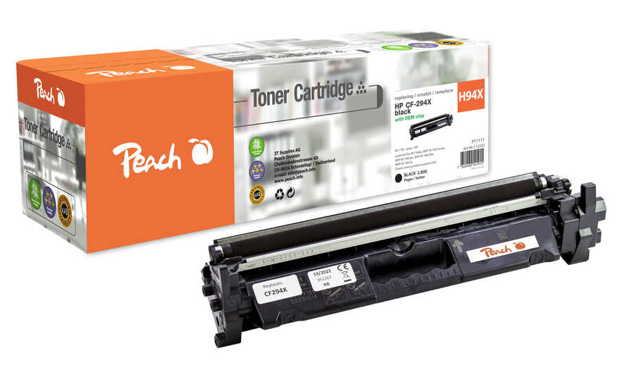 Peach H94X Tonermodul XL bk ersetzt HP No. 94X, CF294X für z.B. HP LaserJet Pro M 118 dw, HP LaserJet Pro MFP M 148 dw, HP LaserJet Pro MFP M 148 fdw