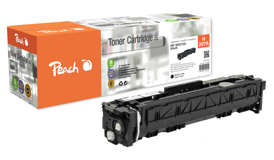 Peach H207A Tonermodul bk ersetzt HP No. 207A, W2210A für z.B. HP Color LaserJet Pro M 255 dw, HP Color LaserJet Pro M 255 nw
