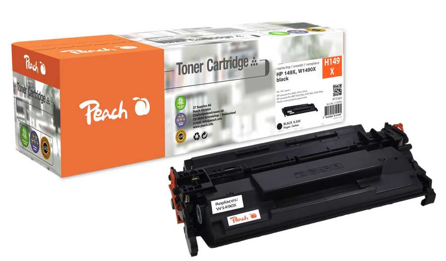 Peach HP 149 X Toner XL bk ersetzt HP No. 149X, W1490X für z.B. HP LaserJet Pro 4002 dn, HP LaserJet Pro 4002 dw, HP LaserJet Pro 4002 n