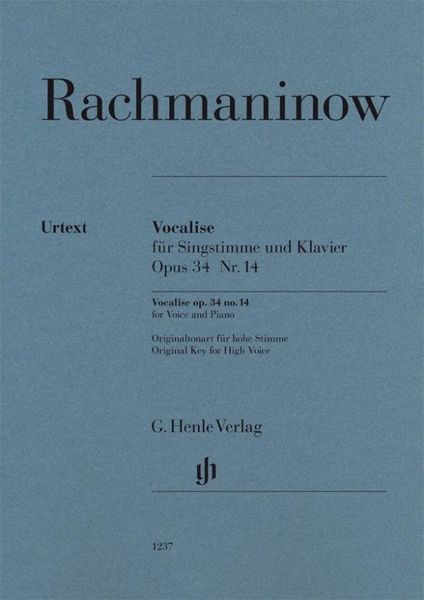 Rachmaninow, Sergej - Vocalise op. 34 Nr. 14 für Singstimme und Klavier