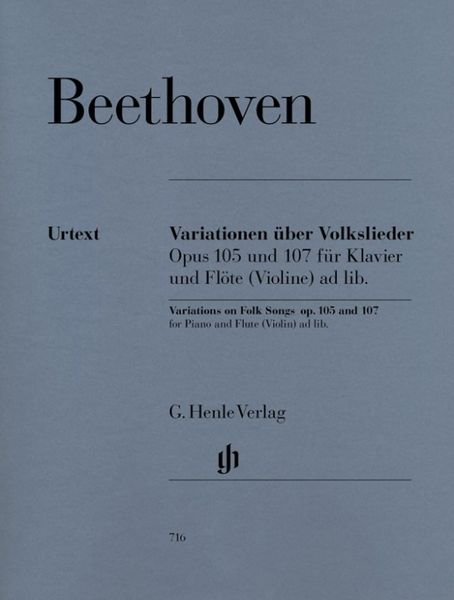 Beethoven, Ludwig van - Variationen über Volkslieder op. 105 und 107 für Klavier und Flöte (Violine) ad lib.