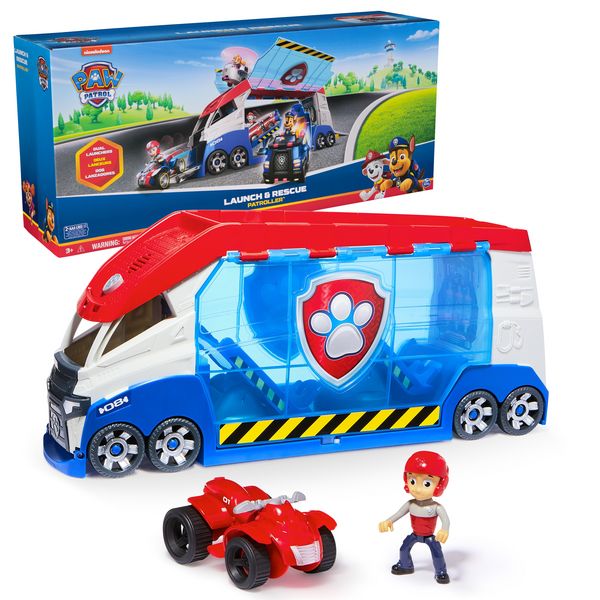 PAW Patrol – Launch'n Rescue PAW Patroller Teamfahrzeug mit neuen Funktionen, inkl. Ryder-Figur und 1 Basis-Fahrzeug