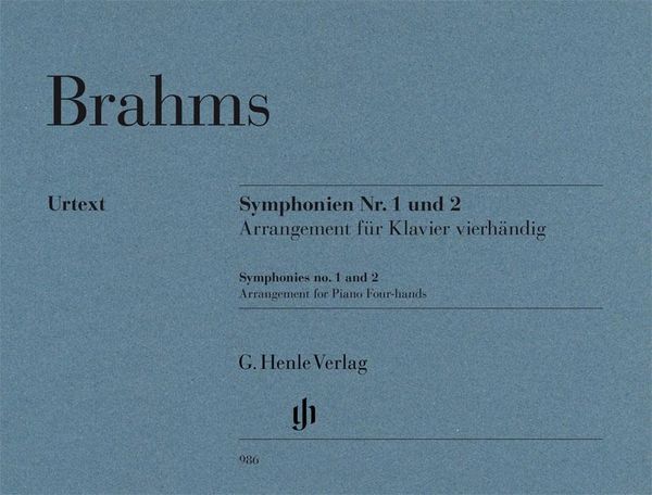 Brahms, Johannes - Symphonien Nr. 1 und 2, Arrangement für Klavier zu vier Händen