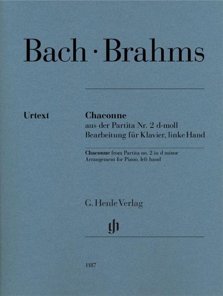 Brahms, Johannes - Chaconne aus der Partita Nr. 2 d-moll (Johann Sebastian Bach), Bearbeitung für Klavier, linke Hand