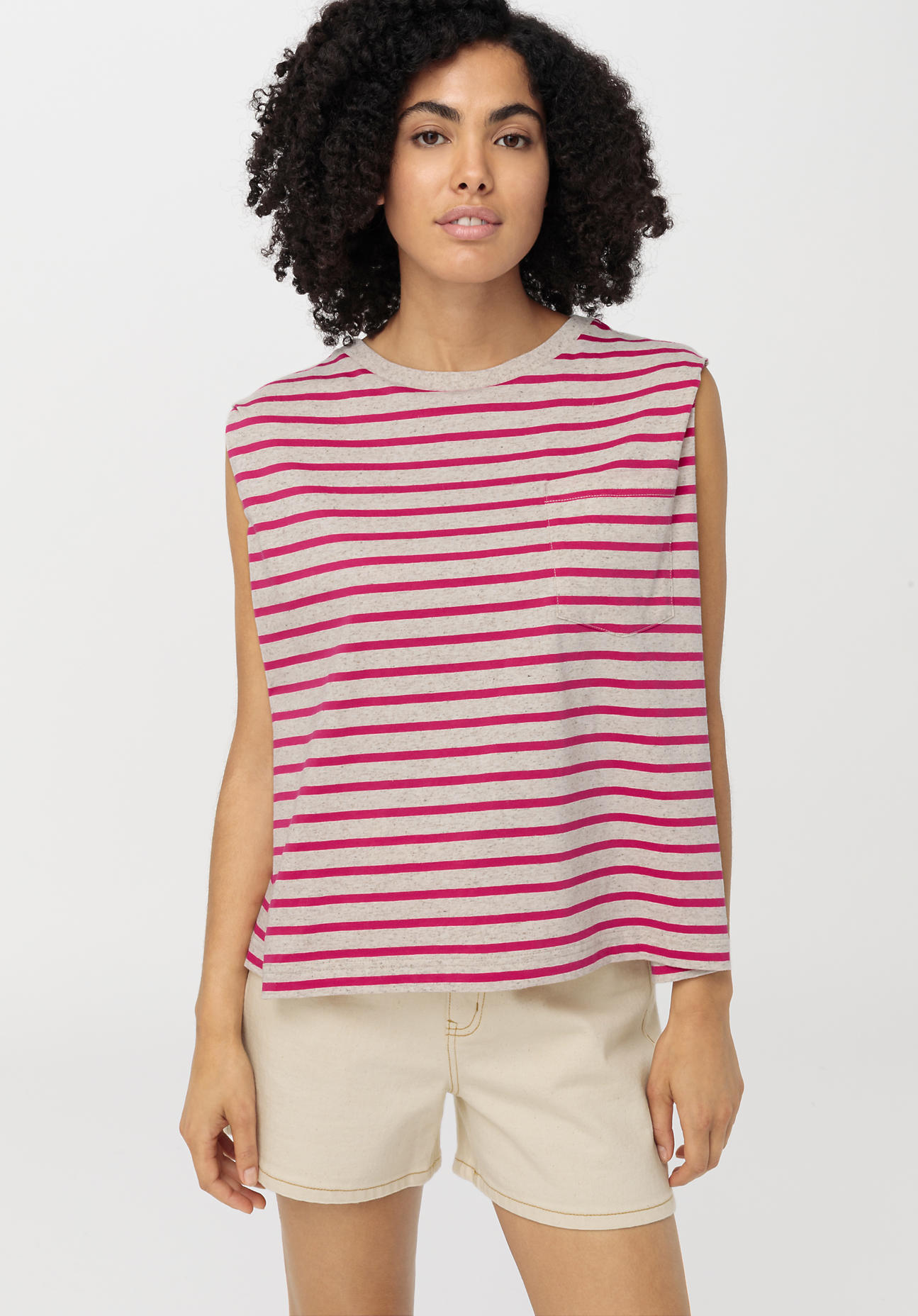 hessnatur Damen Ärmelloses Shirt aus Bio-Baumwolle mit Hanf - lila Grösse40