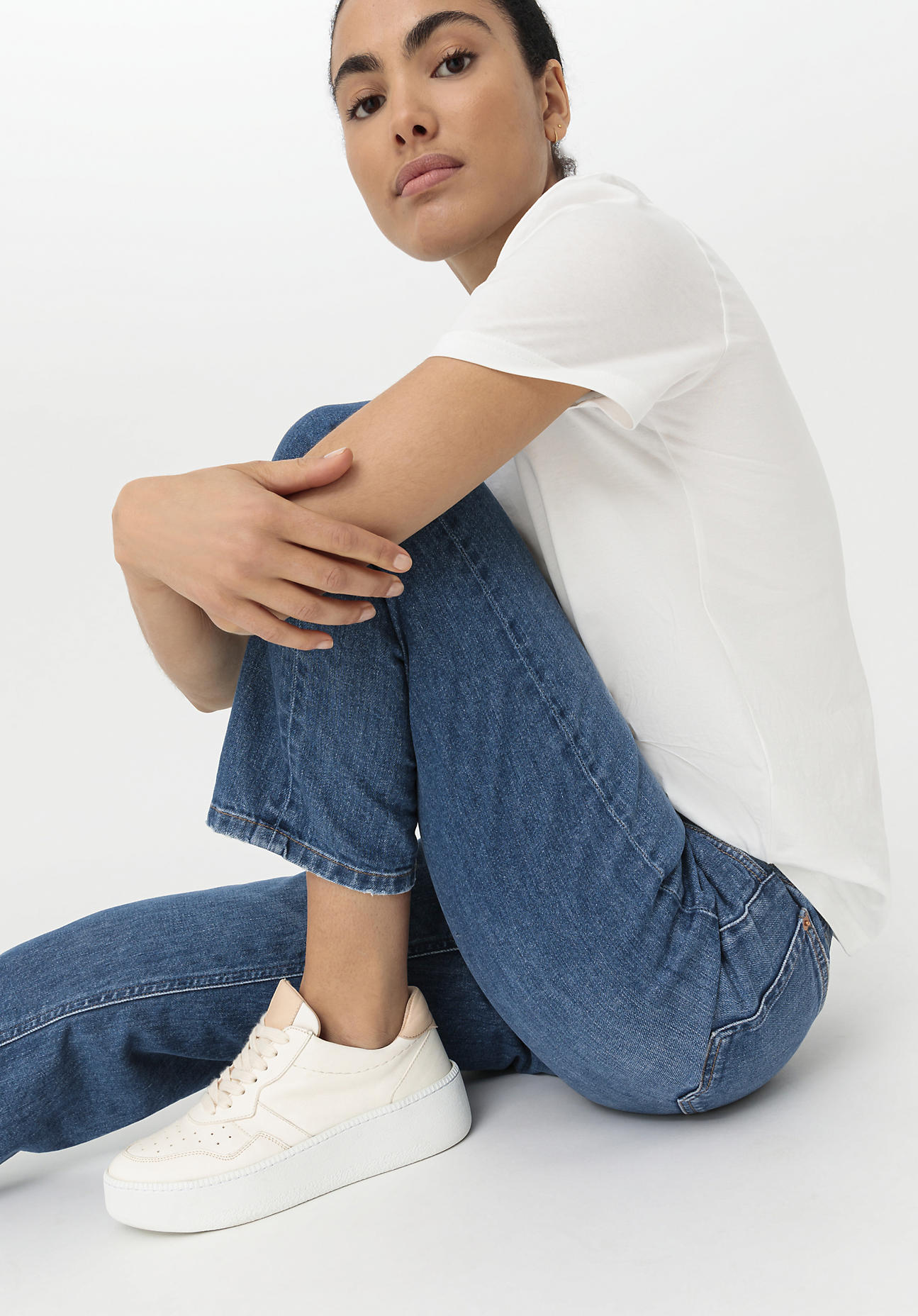 Damen Coreva™ Jeans BEA High Rise Straight Cropped aus Bio-Denim - blau Grösse27/30