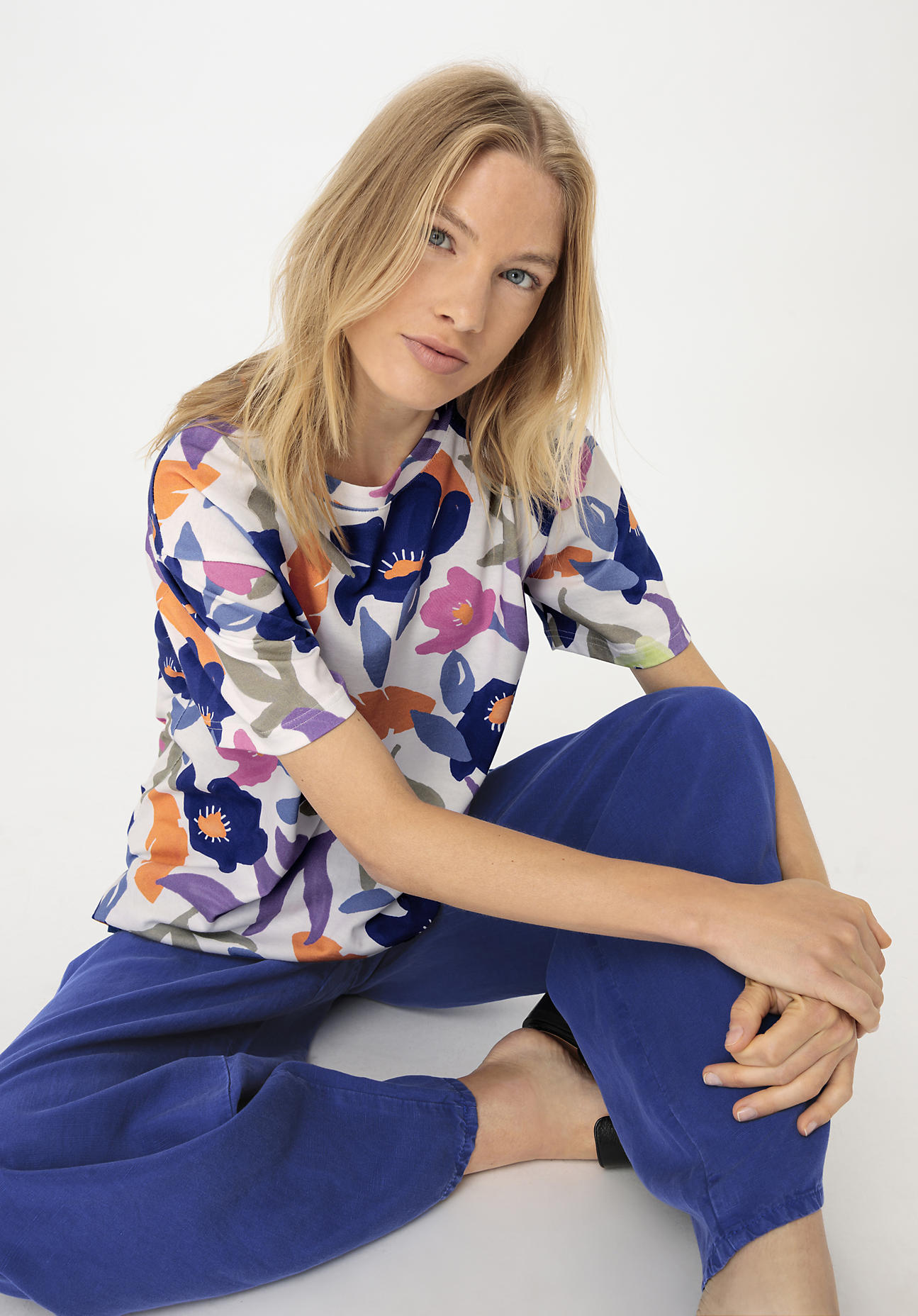 hessnatur Damen Heavy Shirt Oversize aus Bio-Baumwolle - blau Grösse38