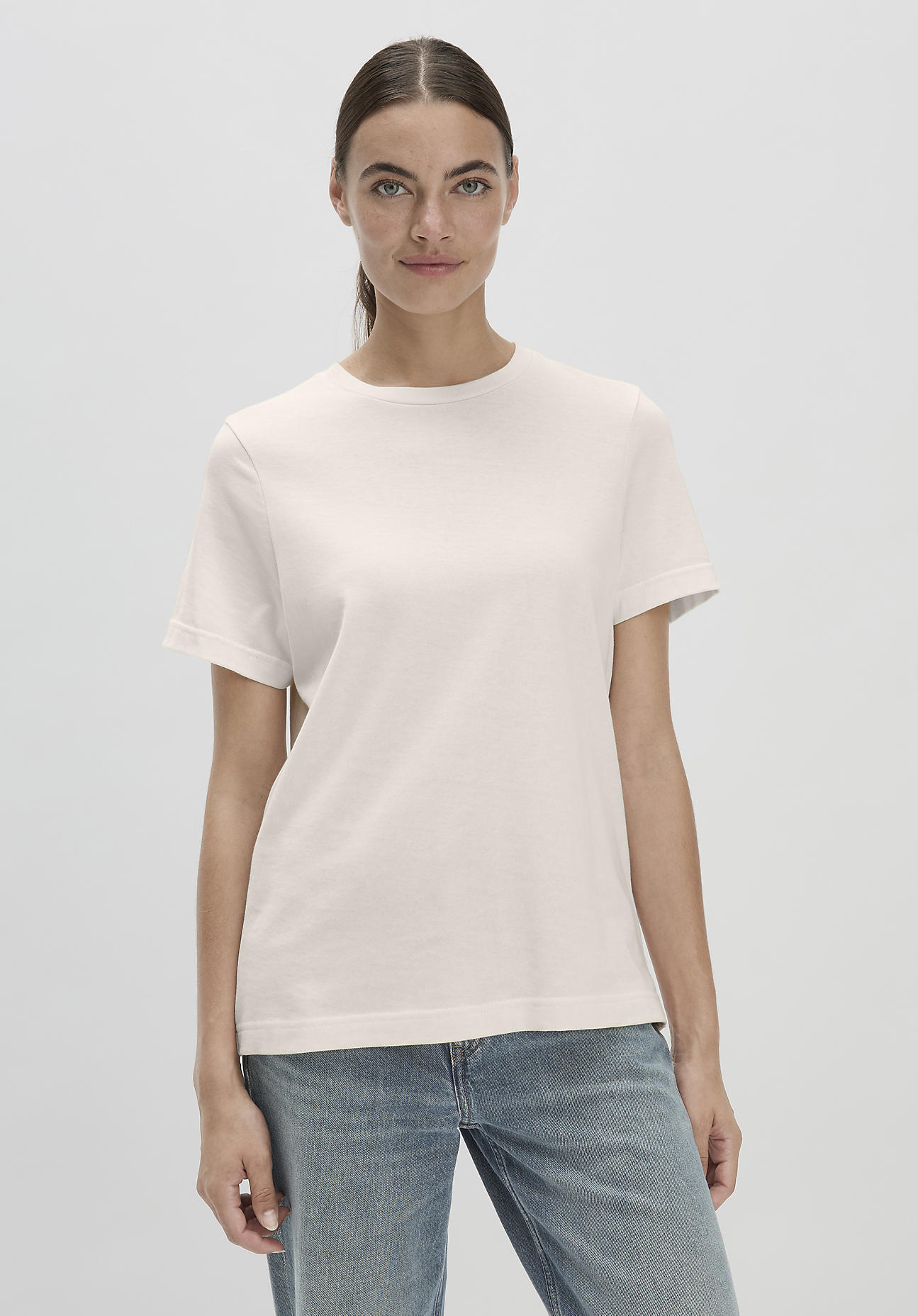 hessnatur Damen Heavy T-Shirt Regular aus Bio-Baumwolle - naturfarben Grösse42