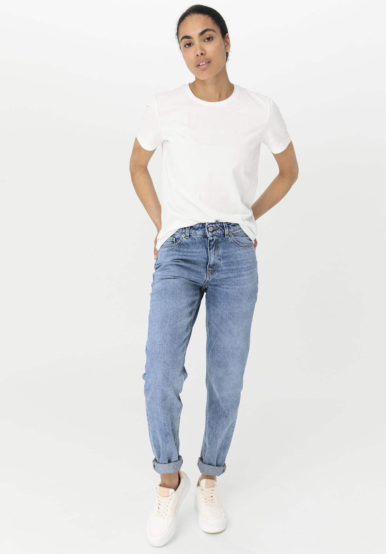 Damen Jeans HANNA High Rise Mom aus Bio-Denim - blau Grösse30/32