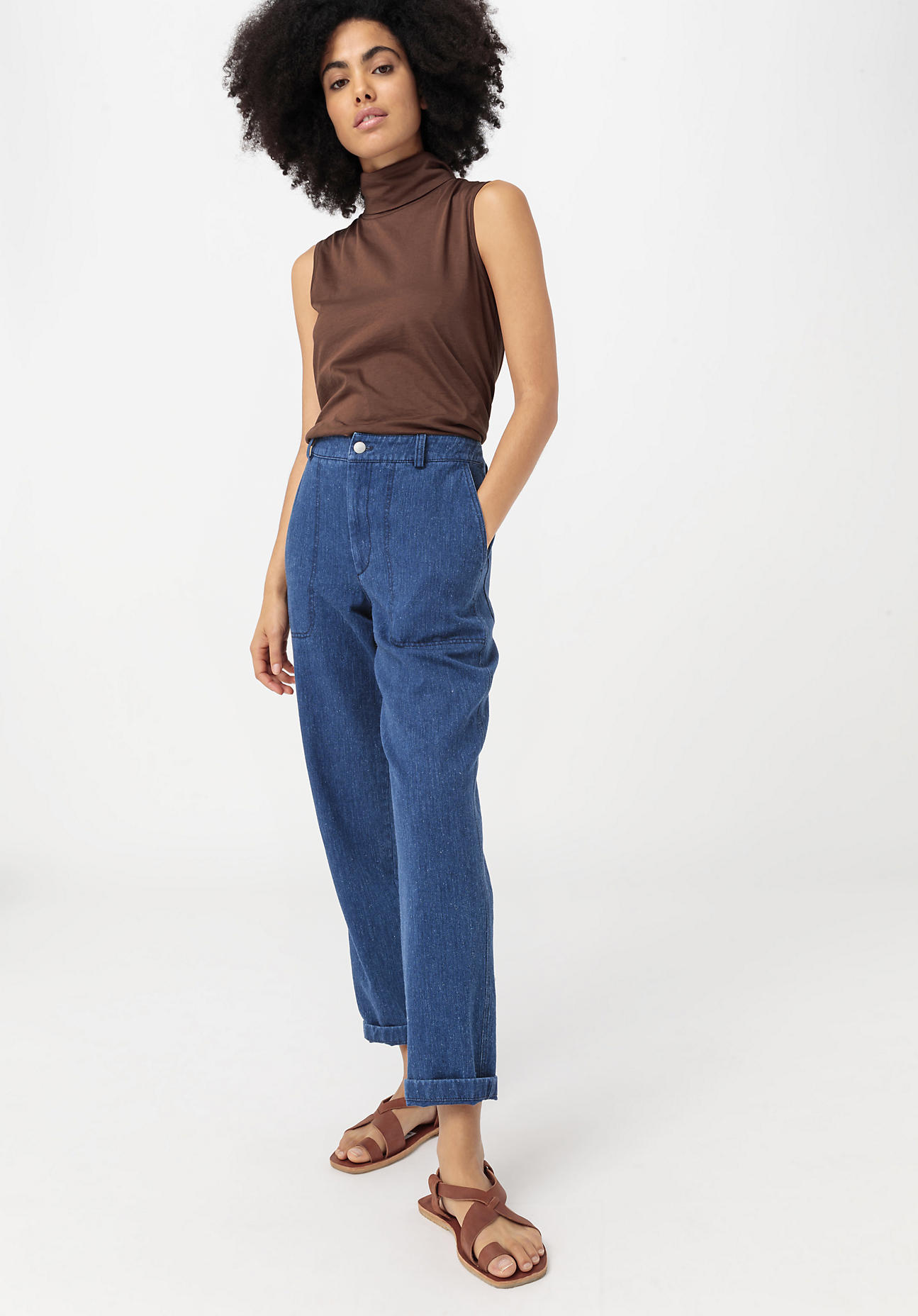 Damen Jeans aus Hanf-Denim - blau Grösse42