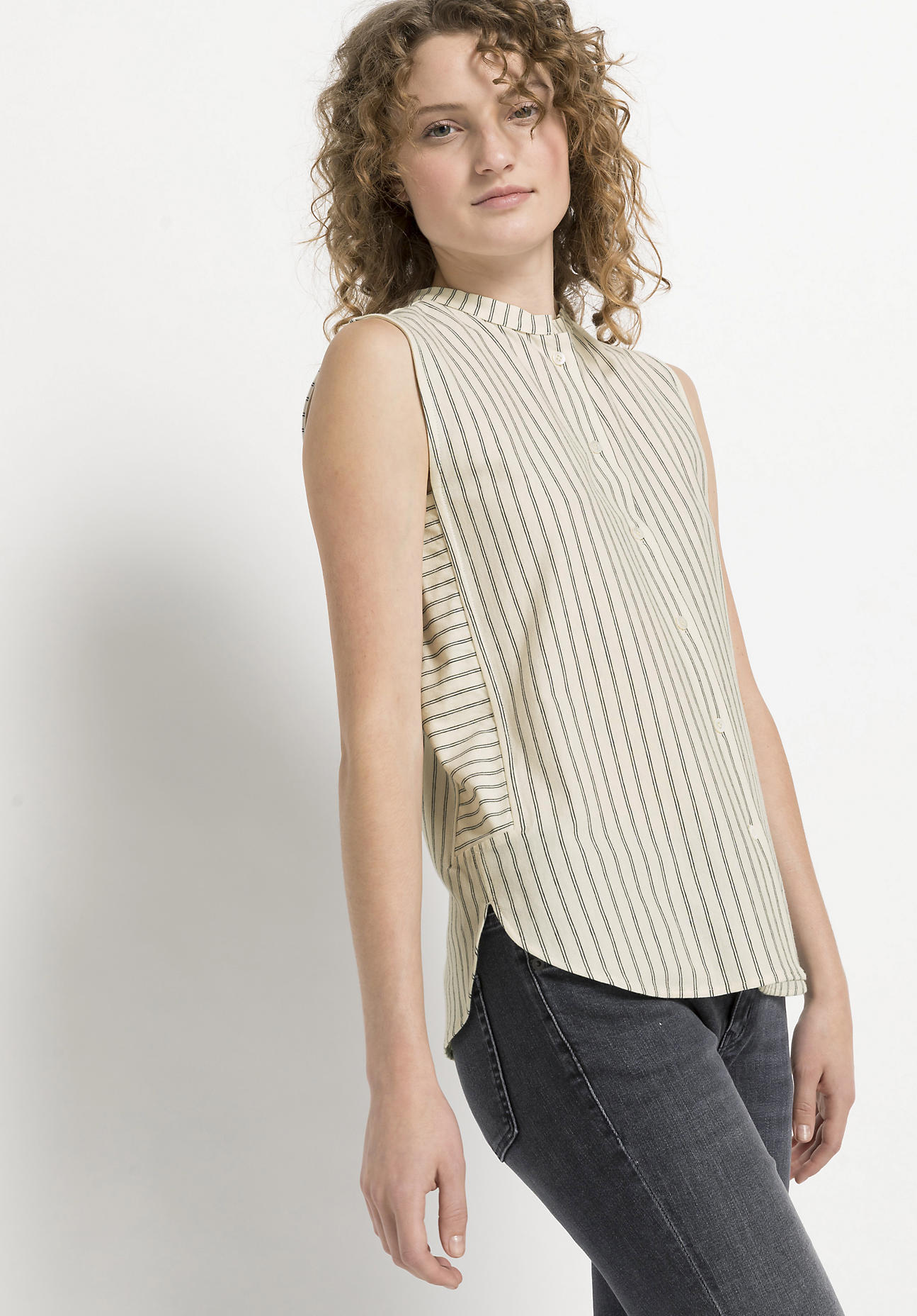 Damen Jersey-Bluse aus Bio-Baumwolle - naturfarben Grösse40