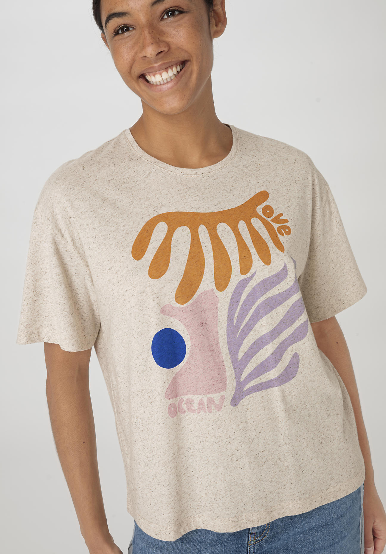 hessnatur Damen Shirt Relaxed aus Bio-Baumwolle mit Hanf - lila Grösse44