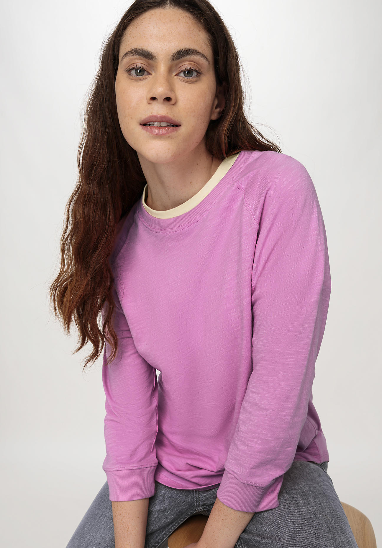 hessnatur Damen Slub Shirt Regular aus Bio-Baumwolle - rosa Grösse36