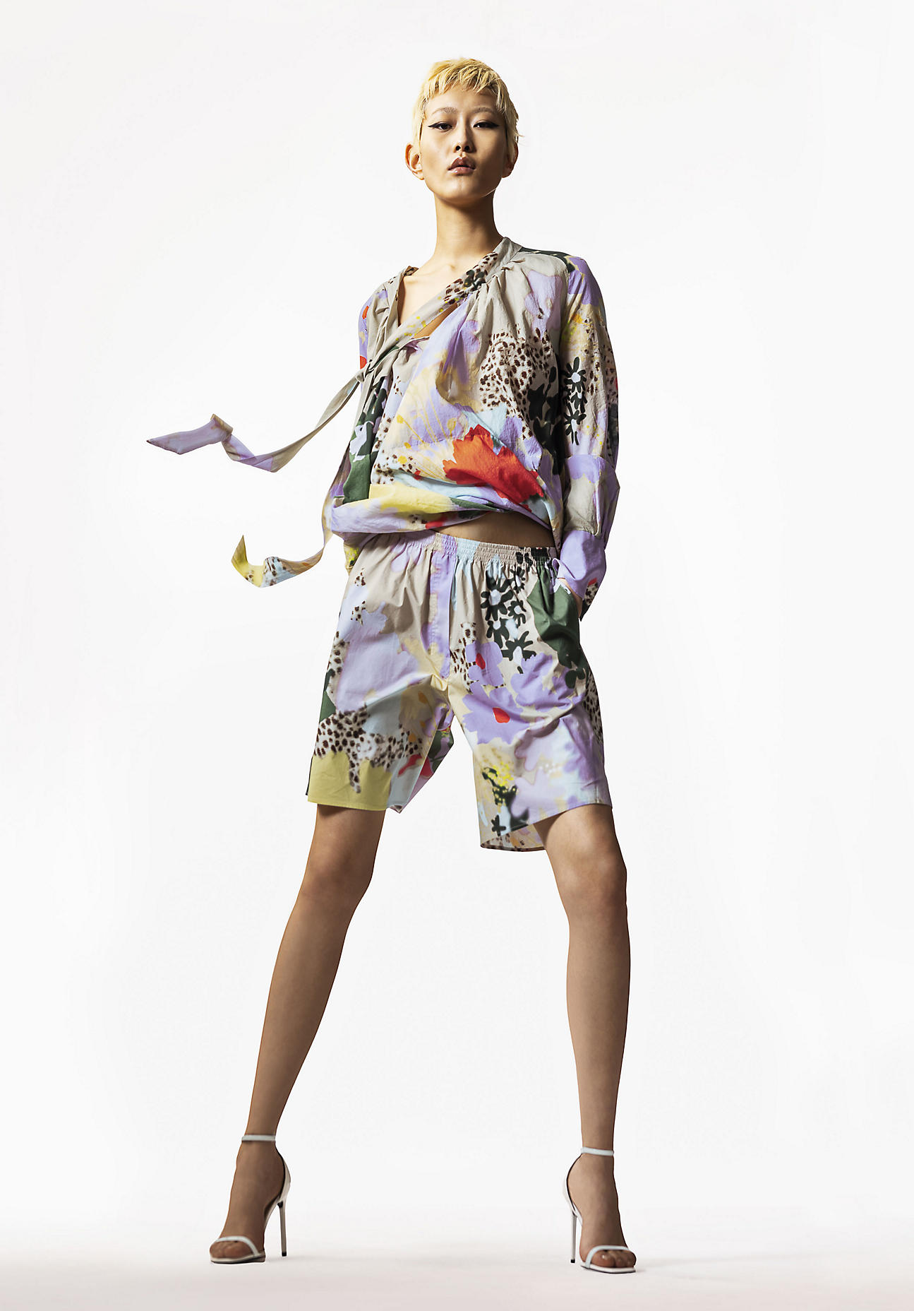 Damen WUNDERKIND X HESSNATUR Bluse mit Print aus Bio-Baumwolle - beige Grösse48