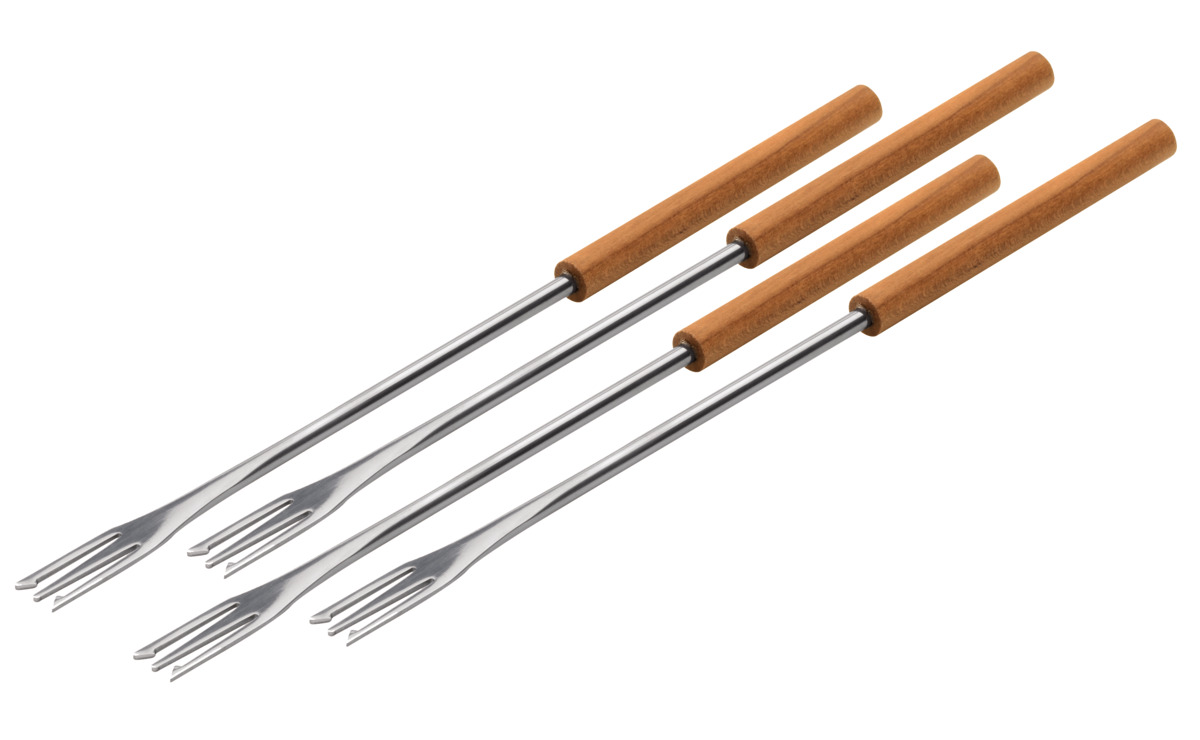 Kuhn Rikon - Käse-/Fleischfonduegabeln Kirschholz 4 Stk