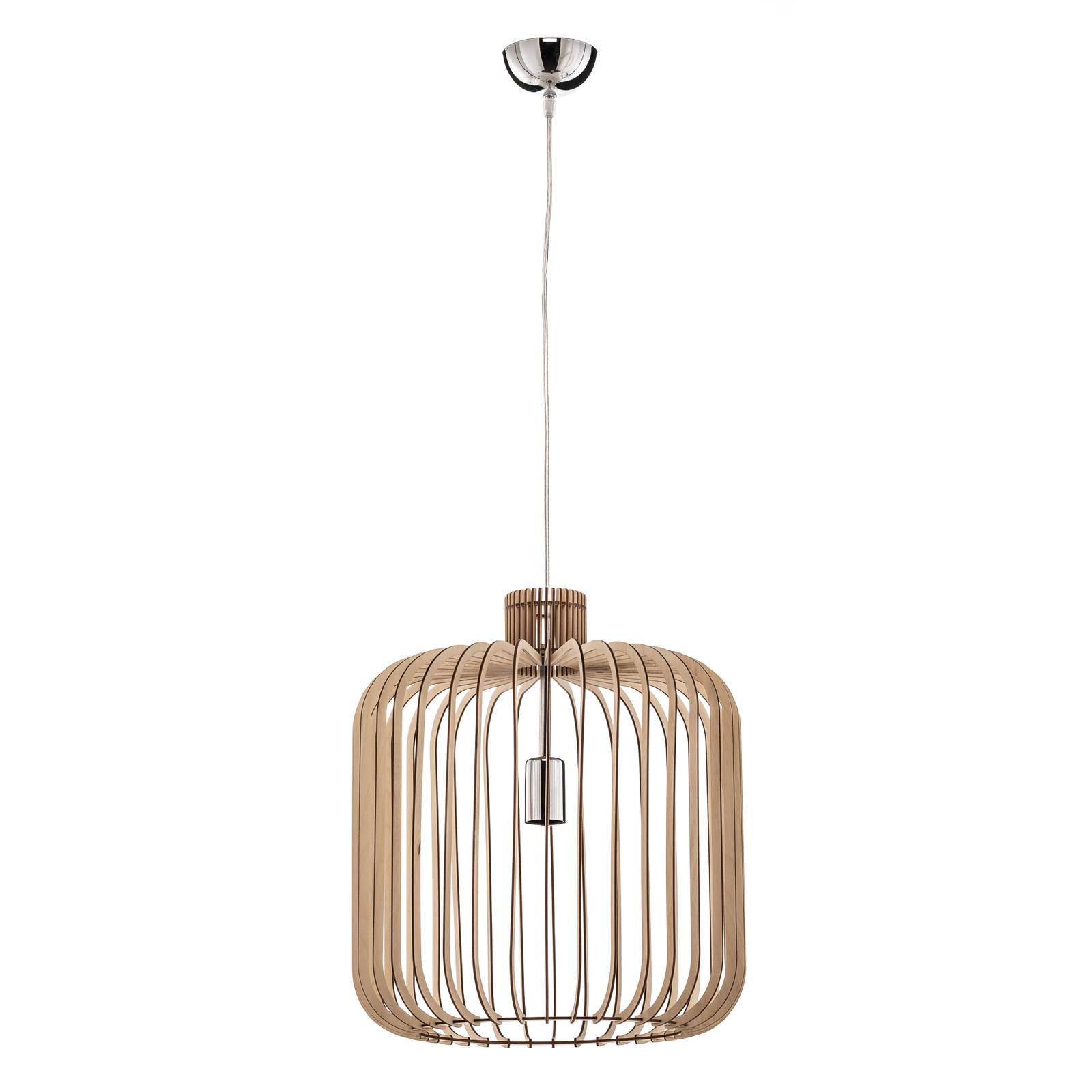 Hängelampe Paz aus Holzlamellen, Zylinder, Ø 45cm