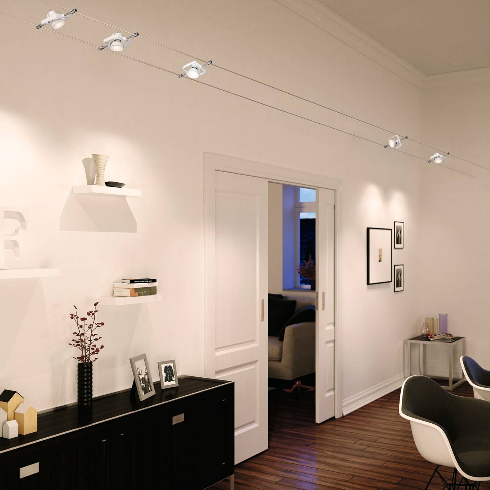 Paulmann Mac II Seilsystem, fünfflammig, weiß