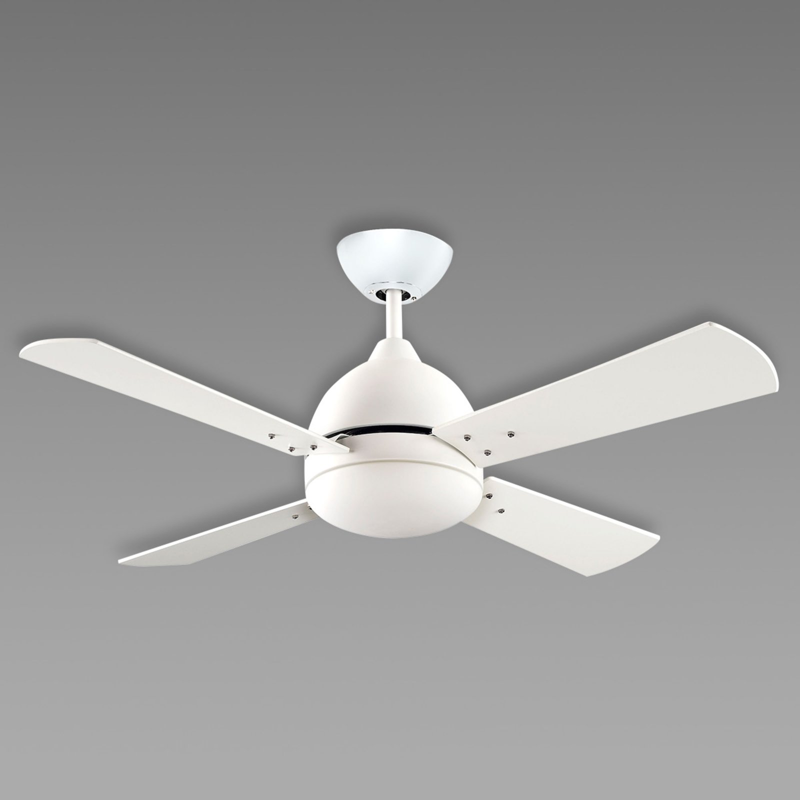 Weißer Deckenventilator Borneo mit Licht